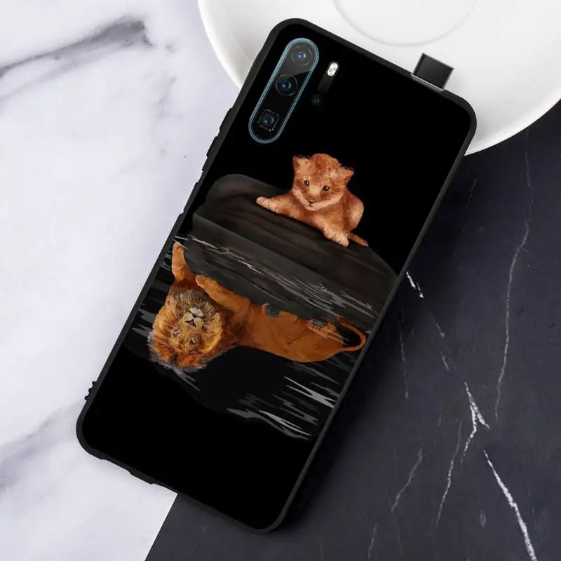 

Cat tiger dog lion reflection Phone Case For Huawei honor Mate P 10 20 30 40 Pro 10i 9 10 20 8 x Lite