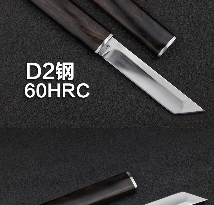 Lengran D2 стальной японский зеркальный нож, 58 60HRC вакуумная термообработка, острый охотничий нож для кемпинга(самурайский стиль