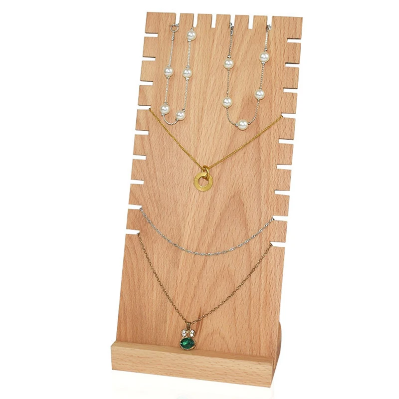 

Wood Jewelry Display Stand Necklace Showcase Holder Pendant,Long Chain Hanging Organizer
