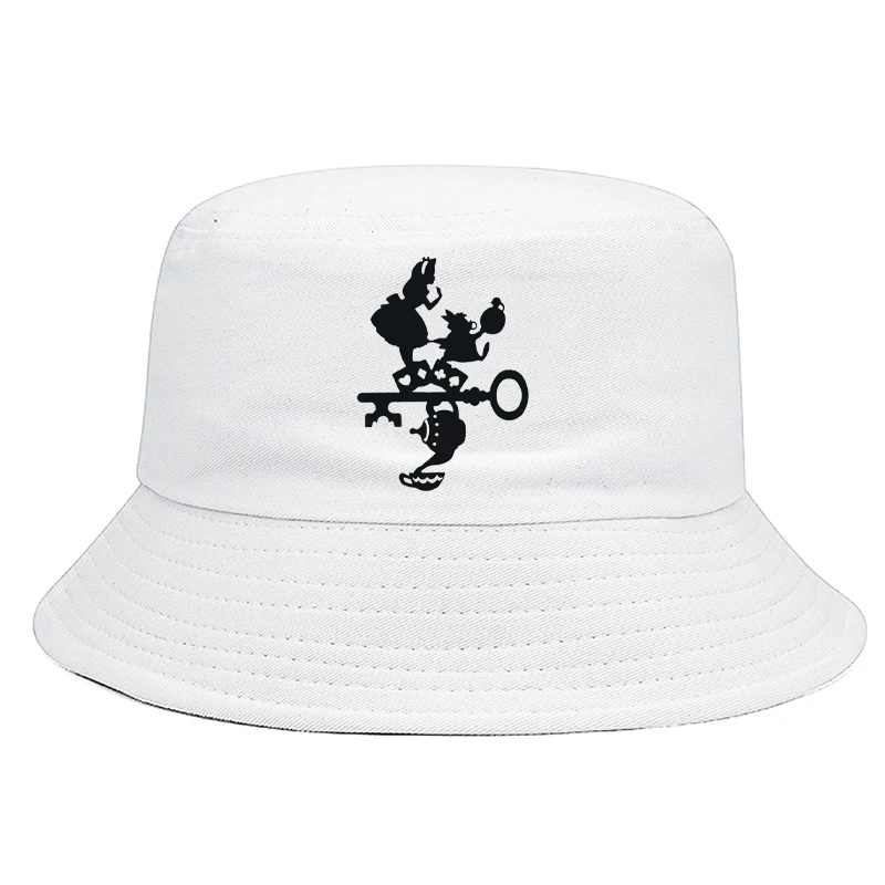 

Disney Alice in Wonderland Panama Cap Fashion Cute Summer Double-sided Unisex Fishing Hat Reversible Bucket Hat Sunscreen