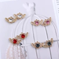 k gold alloy small pendant accessories diamond hollowed out love wings for diy necklaces earrings accessories jewelry and ha