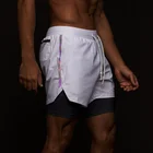 Мужские шорты для бега, мужские спортивные шорты, мужские двухслойные быстросохнущие спортивные мужские короткие брюки из ткани для бега, тренажерного зала, пляжа, мужские шорты