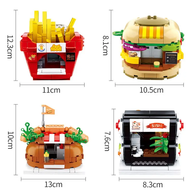 Город Совместимость DIY Архитектура город McDonalding Еда уличный конструктор