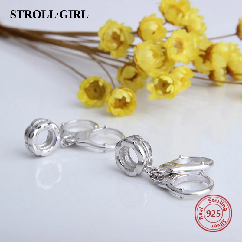 925 Silver Symbol Freedom Handcuffs Charm Bead for European Charms - Fine Arrival Original Jewelry Gift image 4