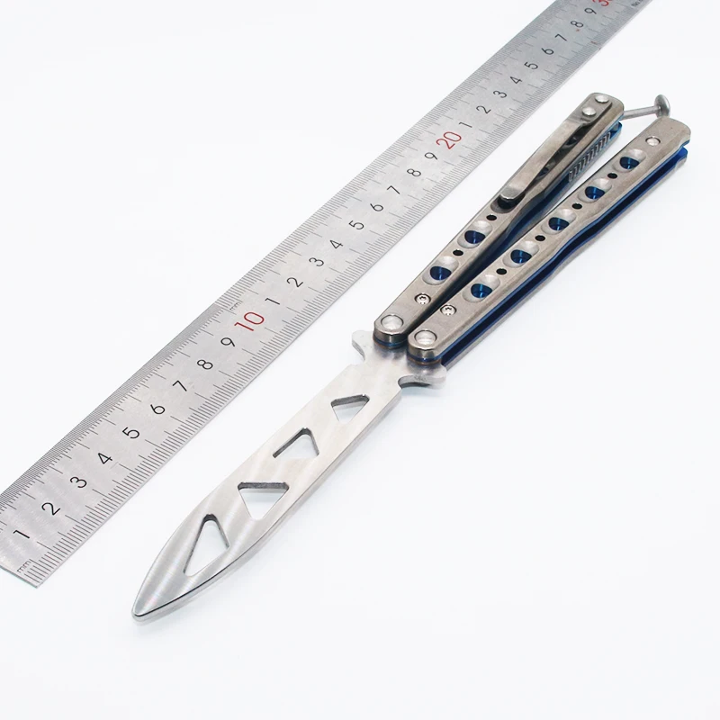 Butterfly Trainer Knife BM51 V3 D2 Blade Titanium Handle Jilt Not Sharp Hunting Folding Pocket gift knives | Инструменты