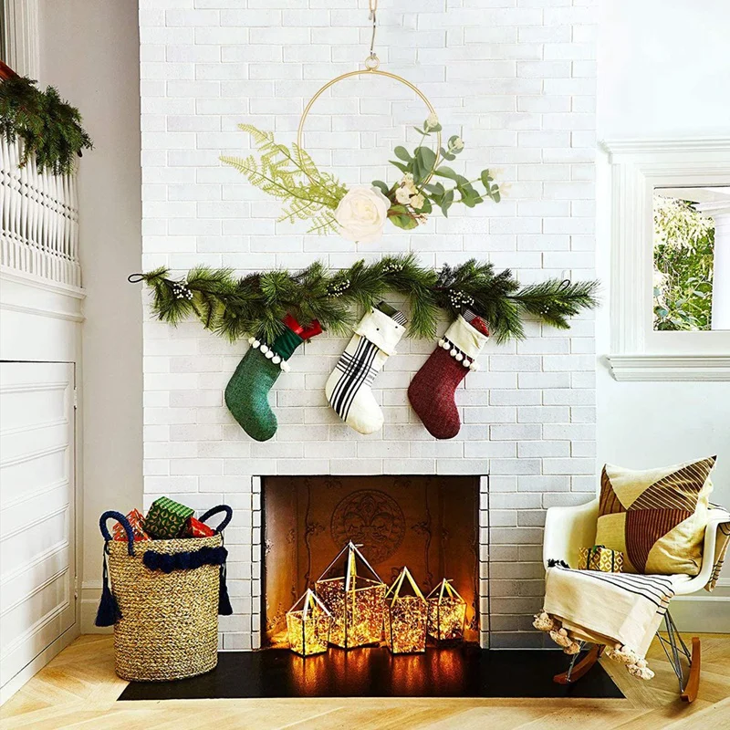 

BMBY-Floral Hoop Wreath Minimalist Fashion Nordic Style Artificial Wreath Hanging Wedding Wall Window Decoration