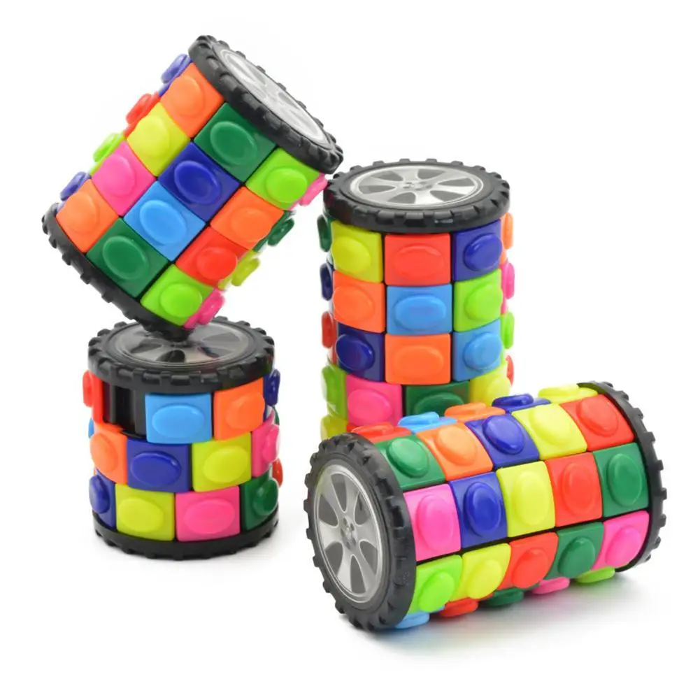 

3D Поворот слайд цилиндра разноцветный волшебный куб Вавилонская башня, игрушка для снятия стресса, кубик Детский пазл игрушки для детей, вз...