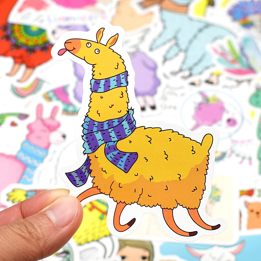 50 шт. милые стикеры Альпака для детей Kawaii Мультфильм лама Животные наклейки