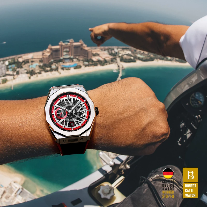 Часы мужские механические водонепроницаемые с календарем и