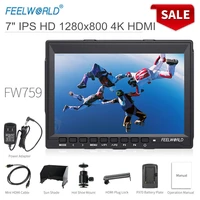 feelworld fw759 7 inch ips 1280x800 camera field dslr video monitor with peaking focus hd 7 lcd monitor for bmpcc canon sony