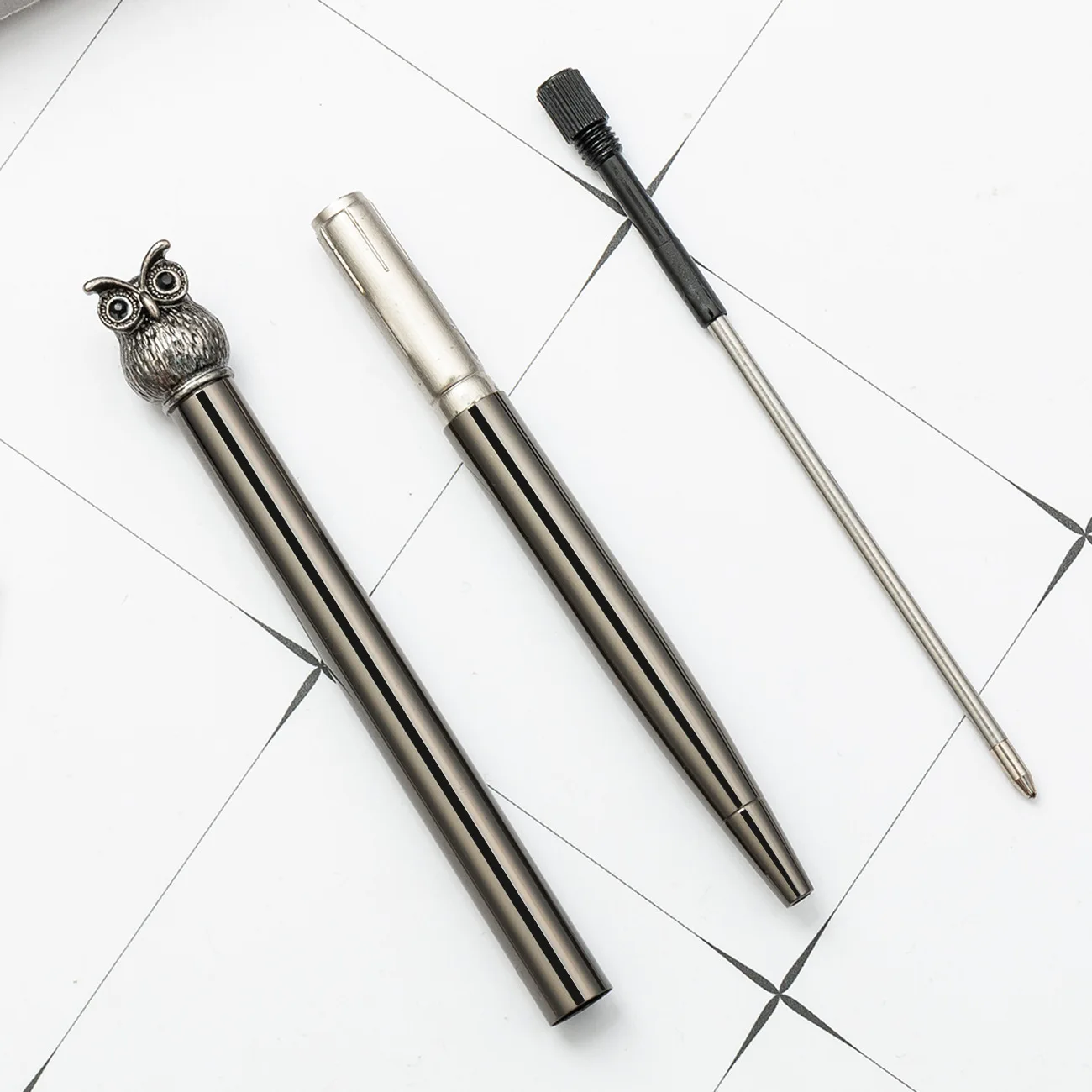 Металлическая шариковая ручка в виде совы толщина 1 0 мм цвет ассортименте| |