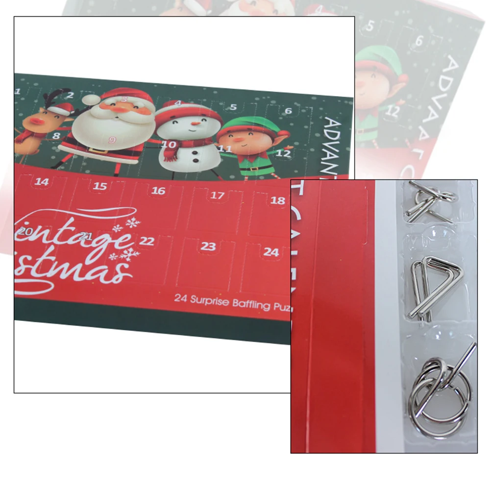 

Metal Wire Puzzle Toys Advent Calendar 2020 Christmas Countdown Calendar Brain Teaser Toy for Kids Xmas Decoration Gift Box Set
