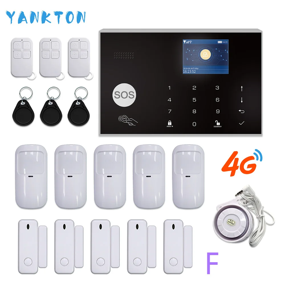 YK-002-4G-G30-F Tuya 433 МГц беспроводной Wi-Fi 4G& 3g домашняя система охранной сигнализации 11 языков охранная сигнализация хост приложение пульт дистанционного управления для Android и IOS - Цвет: YK-002-4G-G30-F
