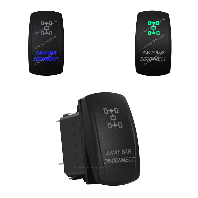 

Up Green & Down Blue Led Light Rocker Switch - SWAY BAR DISCONNECT - 3 PIN SPST ON-OFF for Maine Boat Rocker Switch Panel