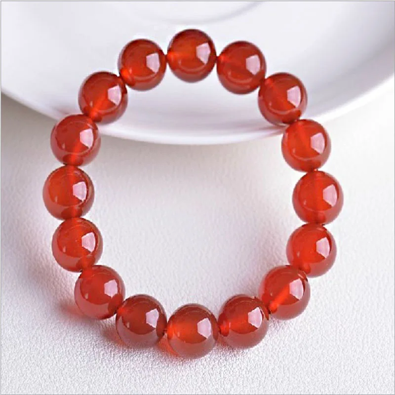 Браслет jinzeyi из натурального красного полудрагоценного камня для мужчин и женщин модные браслеты с