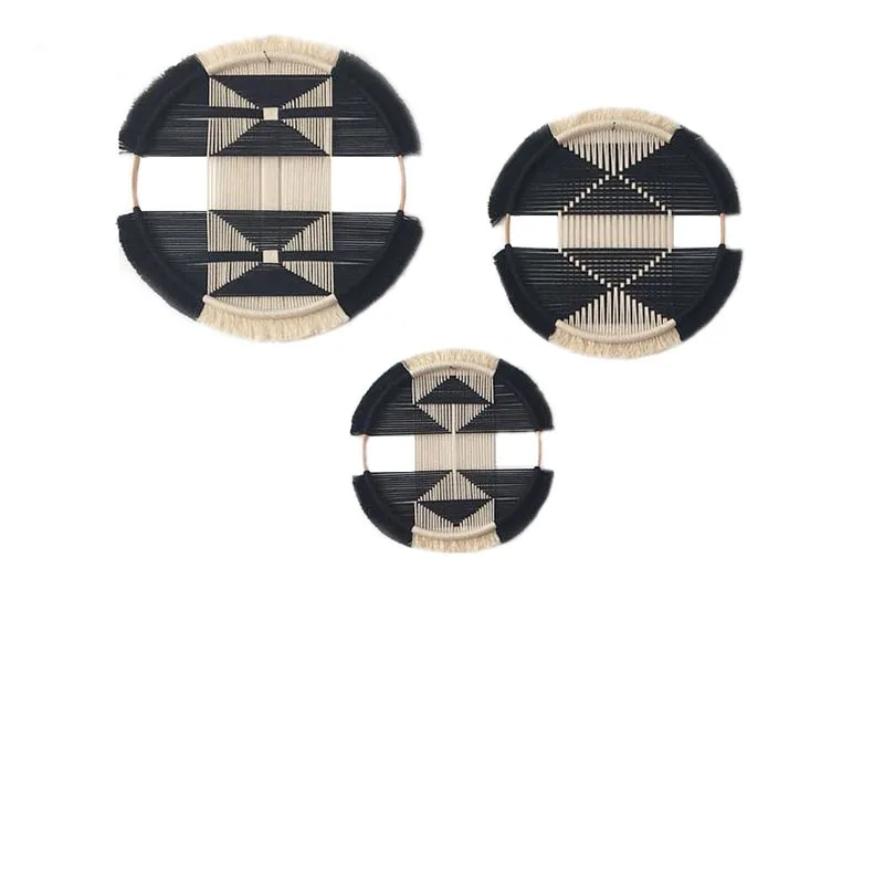 

Nordic Woven Macrame Wall Hanging Bohemian Round Tapestry Handmade TV Background Wall Homestay Home Decoration Wall Tapestry