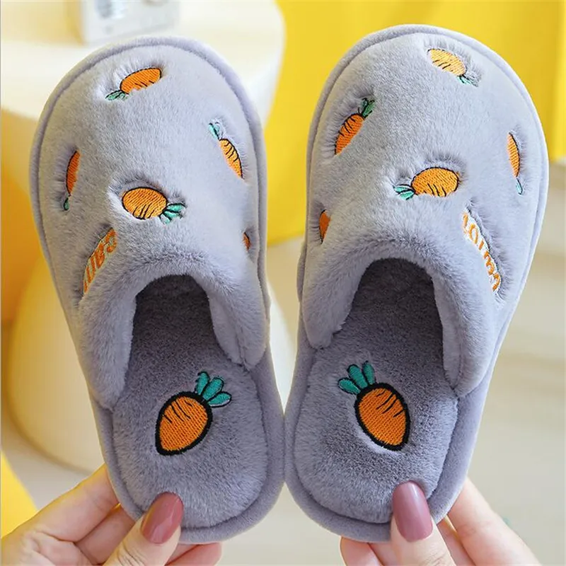 Женские тапочки Сезон осень зима Милая домашняя обувь с рисунком фруктов для