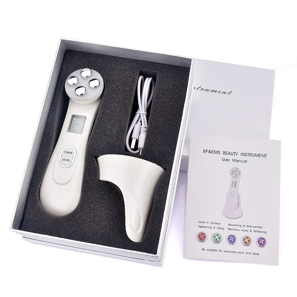 

Facial Mesotherapy Electroporation RF Radio Frequency LED Photon Skin Care Device Face Lift Tighten Wrinkle Removal Beauty Tool