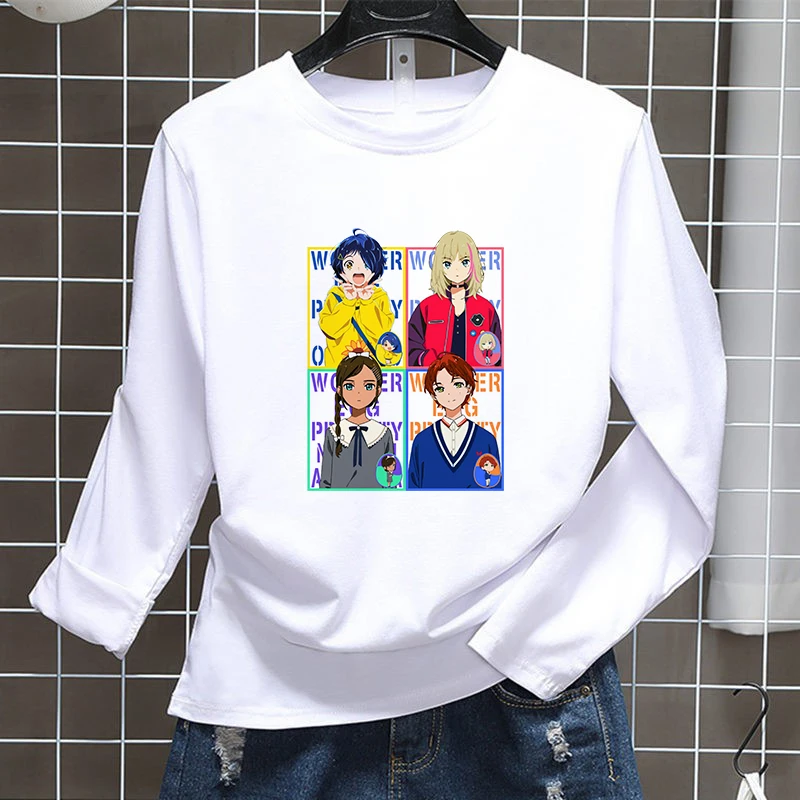 

Funny Wonder Egg Priority Ai Ohto T-Shirt Women Cotton T Shirt Anime Long Sleeve Tees Tshirt Harajuku Cartoon Print Clothes Tops