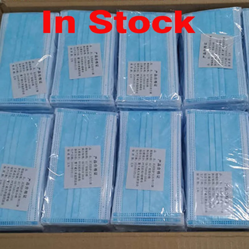 100 шт Быстрая доставка 3 слоя нетканые Анти пыль анти Слюна рот маска утолщенные