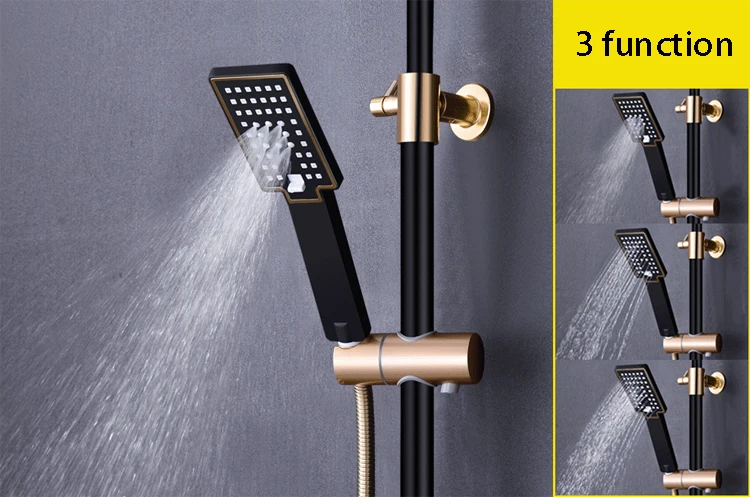 Новый роскошный комплект для душа золотые и черные Смесители ванны смесители