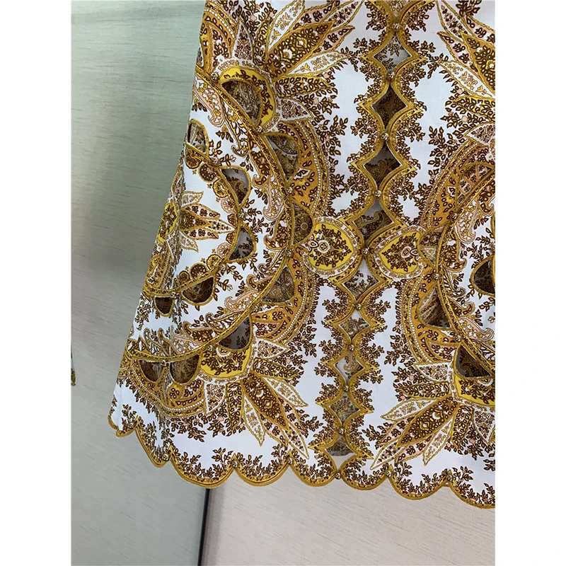 Элегантная изящная вышивка с геометрическим узором золотым принтом трехмерная
