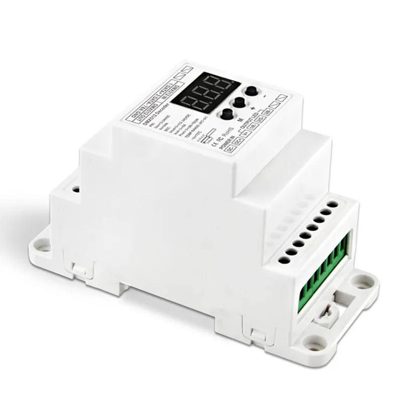 BC 833 DIN RJ453 12V 24V DC 3CH постоянное напряжение светодиодный DMX512 декодер с разъемом RJ45