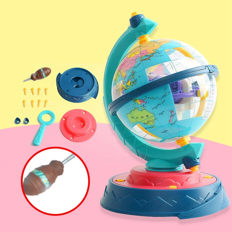 

DIY Building Block Set 3D DIY Assemble Globe Model Educational Puzzle Game Assemble Toys Amusement Park Gifts