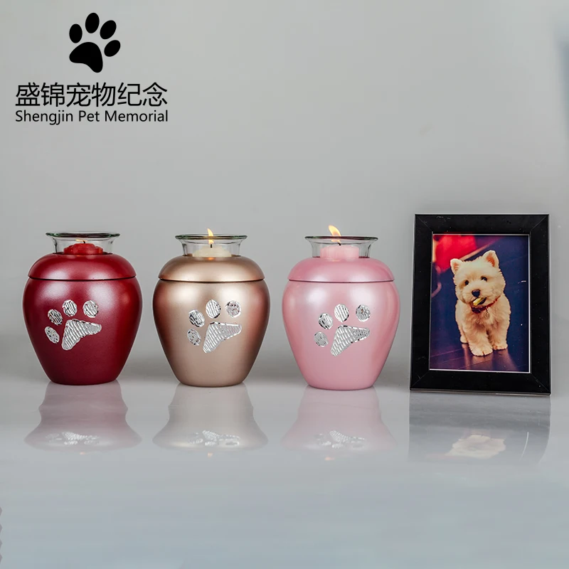 Новая свеча питомец урна лапа сердечко кремация собака Cinerary похорон шкатулка pet