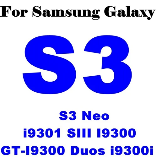 For S3 HD экран протектор для samsung Galaxy S3 S4 S5 S6 A3 A5 J3 J5 Grand Prime защитное закаленное стекло - Цвет: For S3