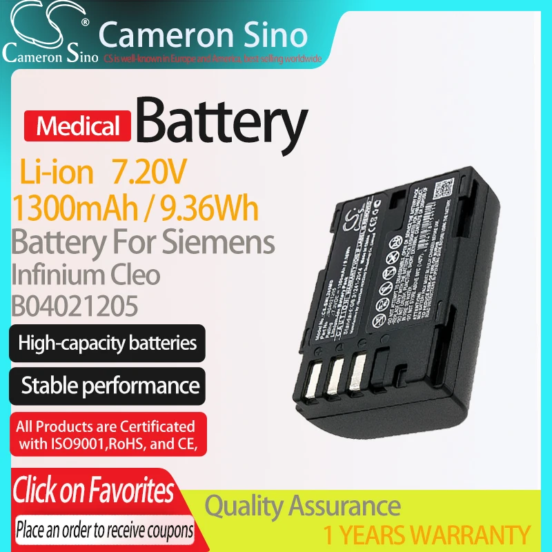 

Батарея CameronSino для Siemens Infinium Cleo подходит для Siemens B04021205 медицинская сменная батарея 1300 мАч/7,20 Вт/ч в li-ion