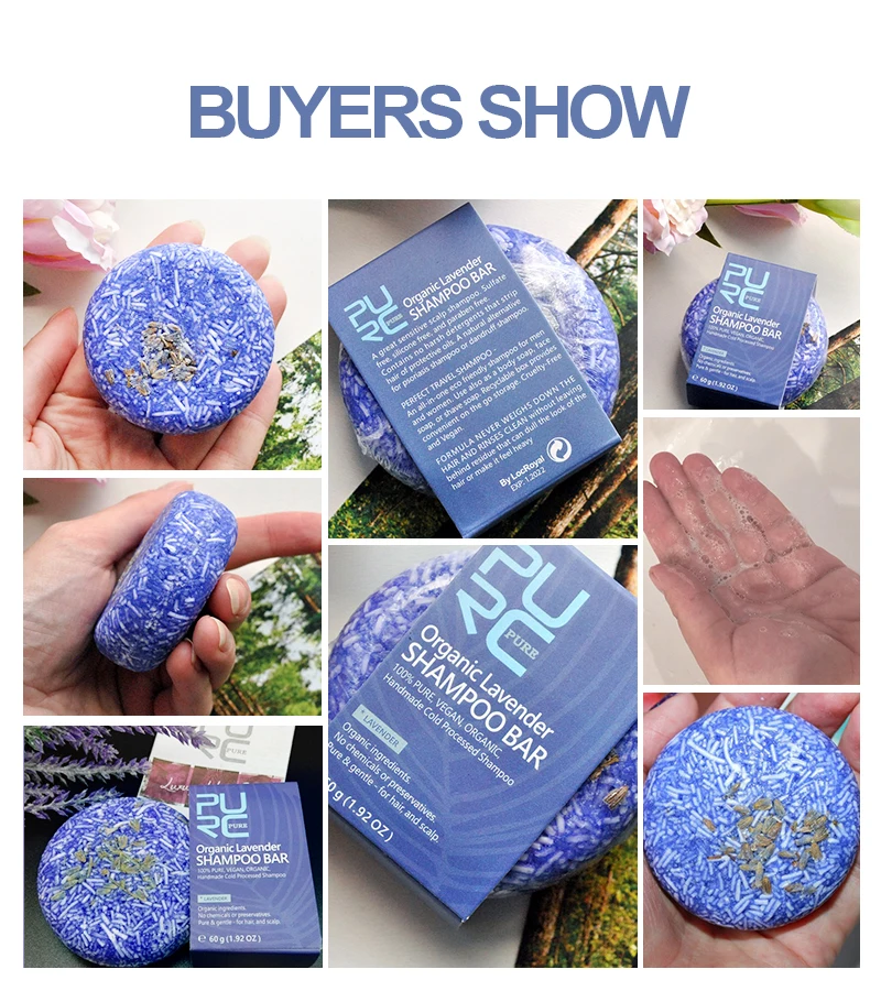 

7 types PURC Organic shampoo soap Vegan handmade cold processed refreshing anti-dandruff hair shampoo