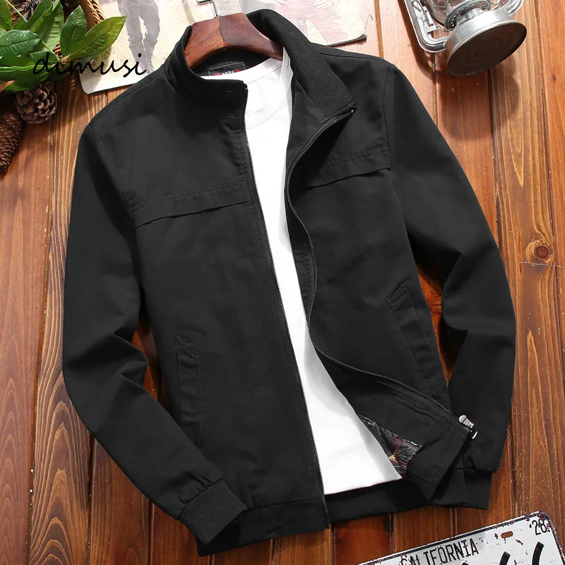 

DIMUSI Autumn Mens Bomber Jackets Casual Male Outwear Military Windbreaker Jacket Mens Stand Collar Slim Baseball Coats Clothing