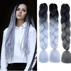 24 дюйма, Джамбо Синтетические Искусственные волосы с эффектом омбре, предварительно растянутые волосы для женщин и детей