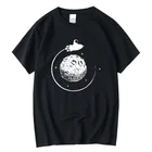 Мужская футболка XIN YI, 100% хлопок, с коротким рукавом, забавный космический полет, Повседневная Свободная Мужская футболка с круглым вырезом, Мужская футболка