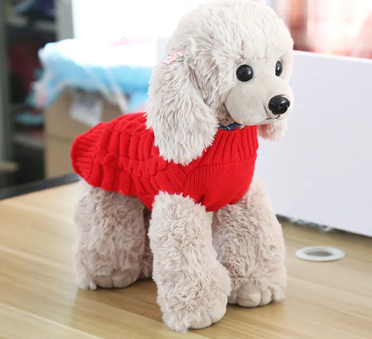 Зимний шерстяной свитер трикотажный для щенка Классическая вязаная одежда собак