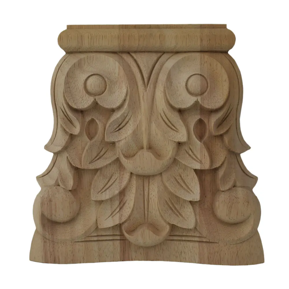 Винтажная деревянная резная угловая аппликация из растений искусственная