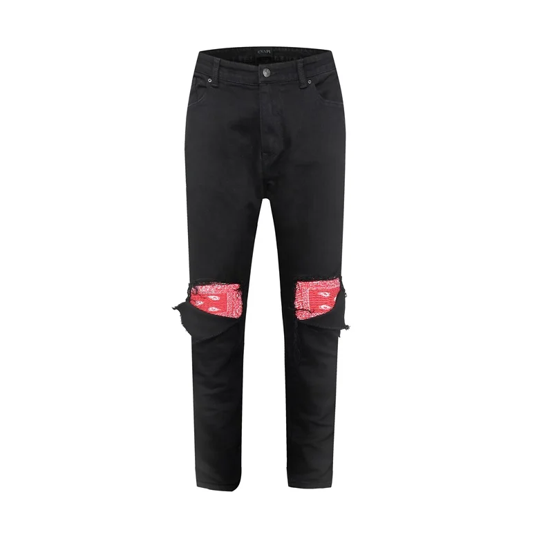GUAPI GVAPI MMXV RED PAISLEY деним джинсы мужские брендовые байкерские облегающие брюки |