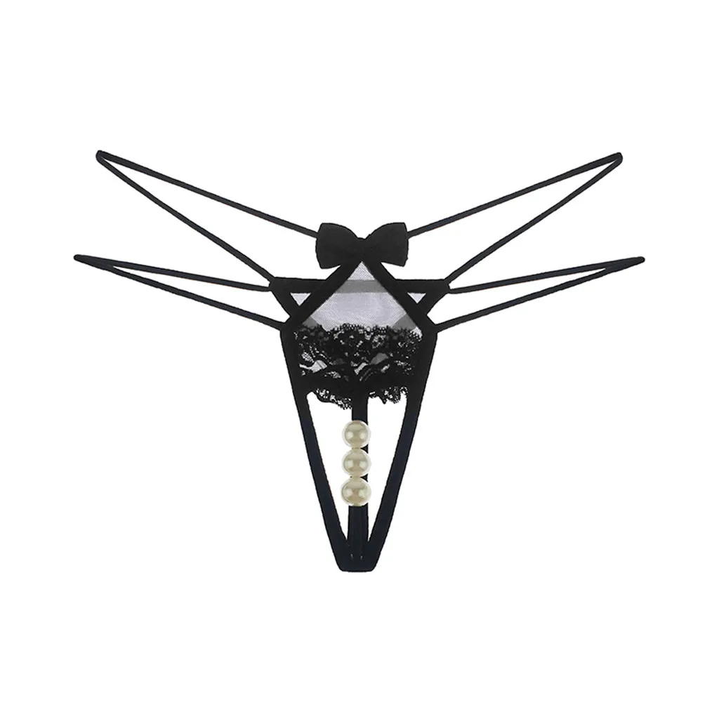 Womail жемчужный дизайн ажурные трусики однотонное сексуальное нижнее белье для