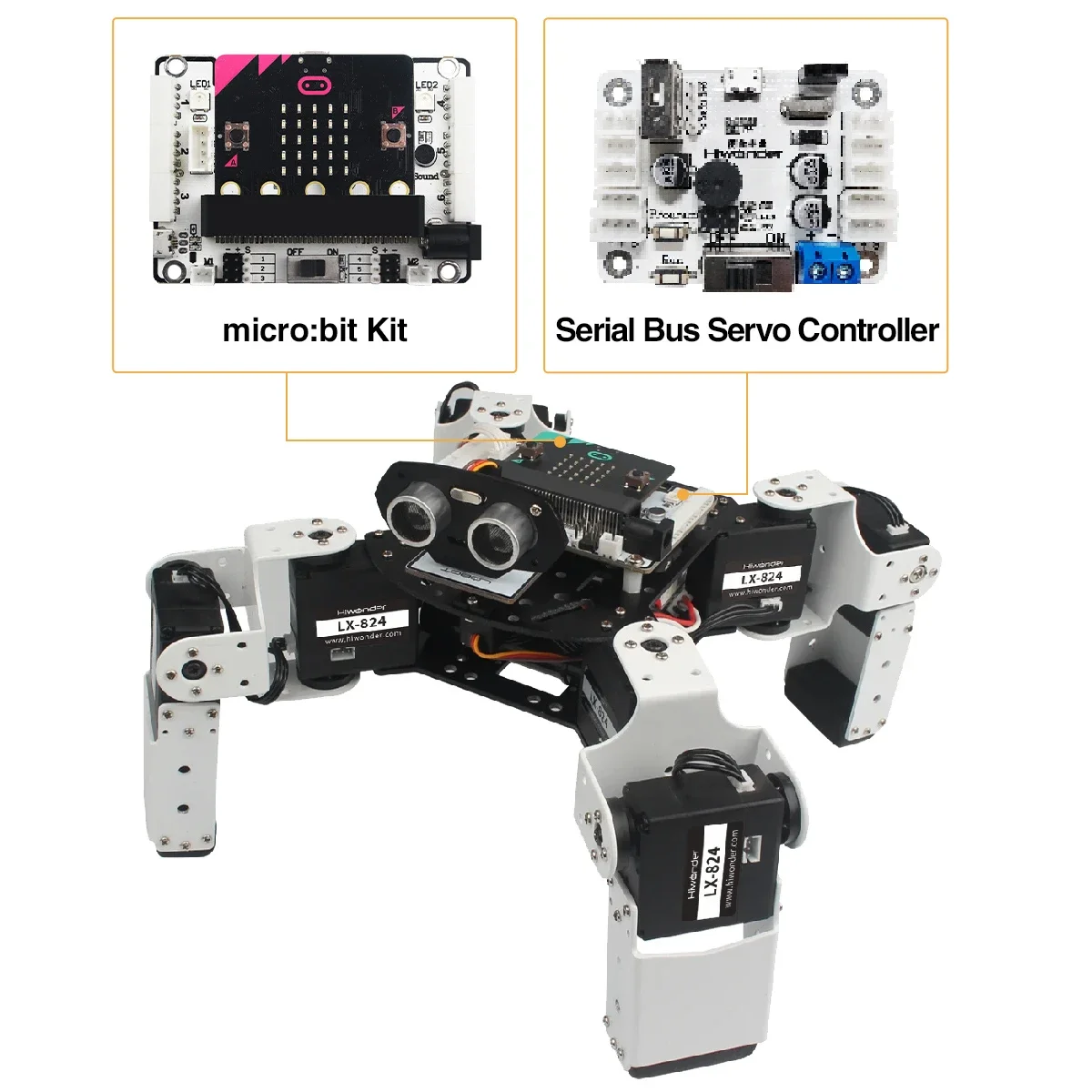 For Micro:Bit 4 Dof Quadruped Robot Alienbot Microbit Programmable Maker Education Kit Assembled