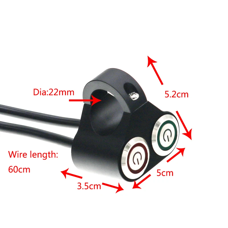 Кнопка переключателя LMoDri из алюминиевого сплава для мотоцикла кнопка