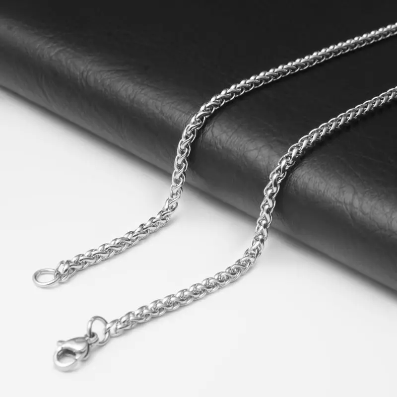 Dragon Bond Chain 50, 60, 70, 80 см, серебряный тон, Мужская коробка с драконом, из бисера, змея, длинное ожерелье из нержавеющей стали, цепочка для подвески, Женские Ювелирные аксессуары - Окраска металла: Dragon Bond Chain