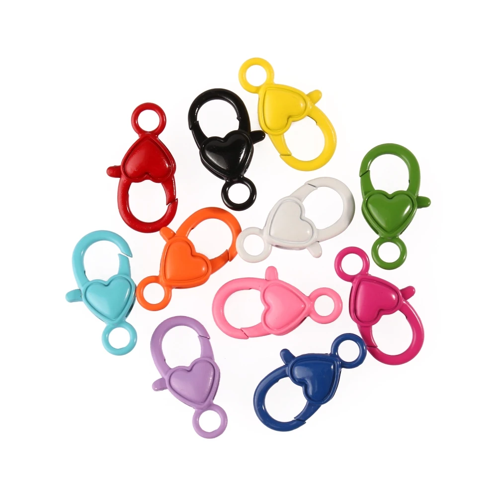 

5pcs/lot 7*27mm Metal Love Heart Hollow Keychain Split Key Ring Swivel Lobster Clasps Connector For Bag Belt Dog Mask Chains DIY