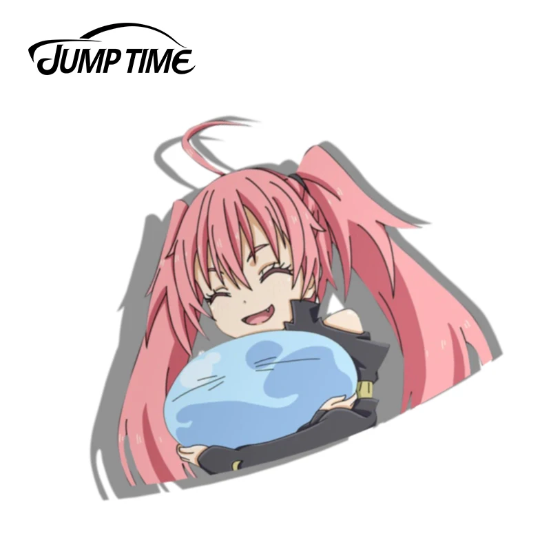 Jump Time 13cm x 11.7cm For Milim Nava Anime Car Sticker Bumper Window Helmet Decal Waterproof Decoration Kawii Graphic | Автомобили и