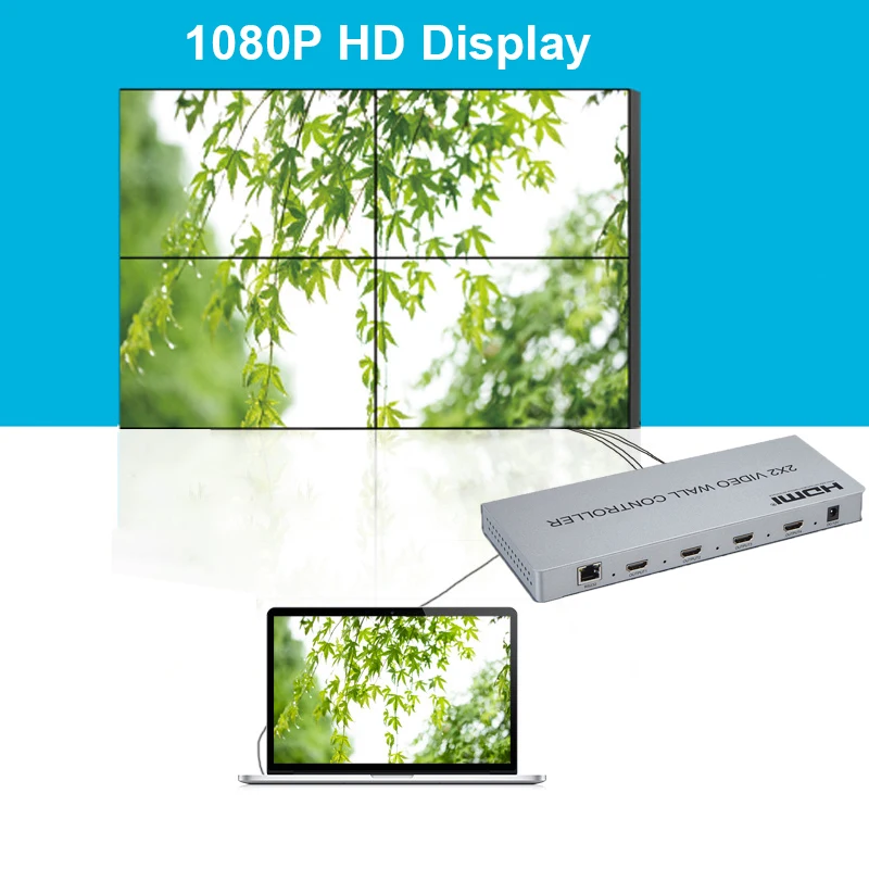 Настенный видеоконтроллер 1080p HDMI 2x2 процессор для сращивания видеостен 4x1 3x1 2x1 1 1x3