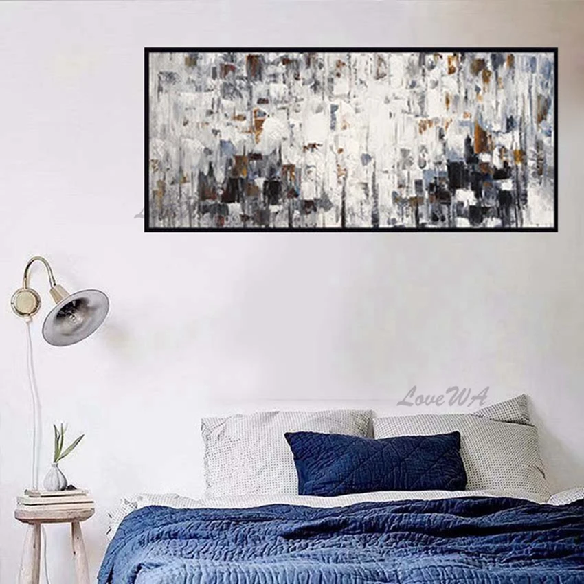

Abstract Black And White Hand Painted New Design Oil Painting Art Canvas Oil Paintings Wall Art Pictures For Living Room Decor