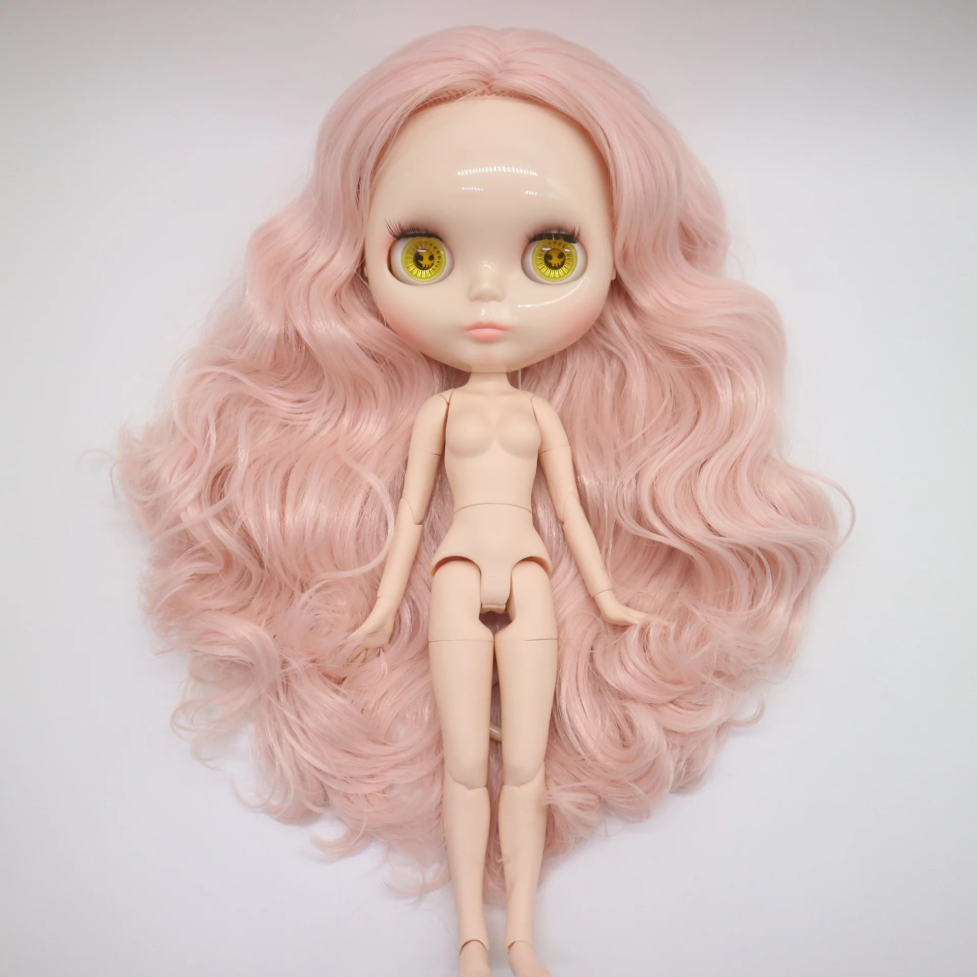 Шарнирная Обнаженная кукла Blyth модная Кукла с розовыми волосами подходит для