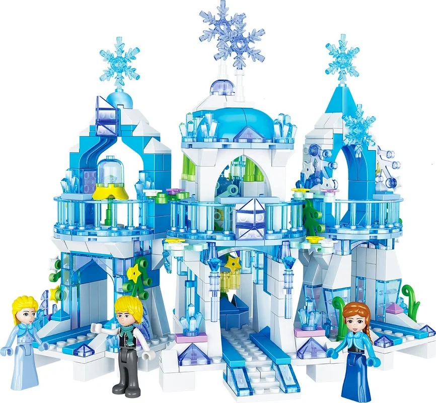 

New Building Blocks Friends Elsa Anna Belle Ariel Moana Cinderella Ice Castle Bricks Princess Girl Christmas Toys Ice Castle