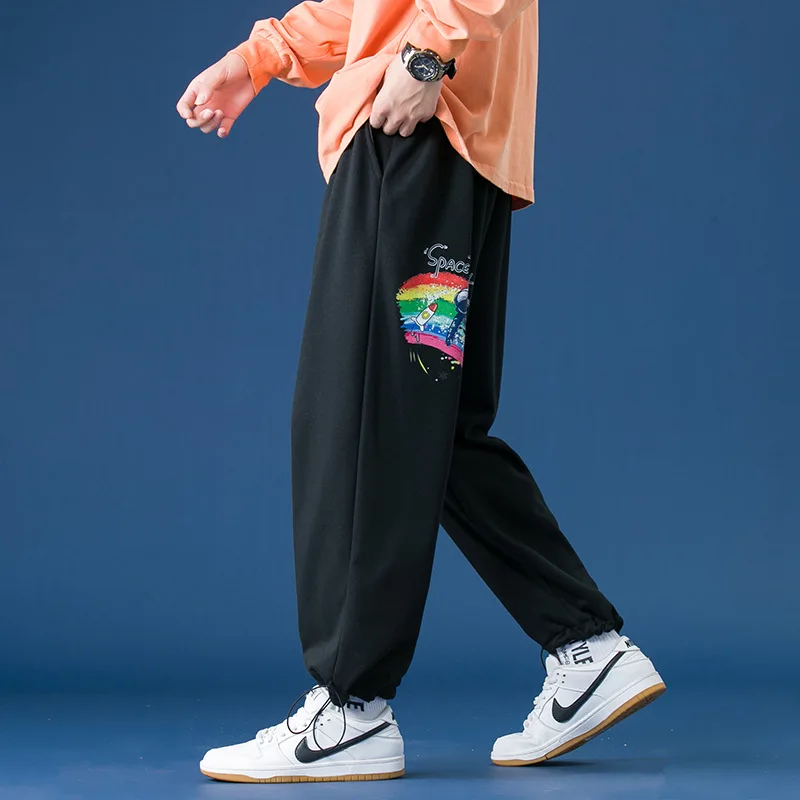 

Осенние Брюки-Капри мужские брюки Harlan корейские модные брюки на шнуровке красивые Спортивные Повседневные баскетбольные брюки с радужным ...