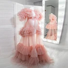 Румяна Платье для беременных для фотосессии тюль платье для беременных пушистый розовый будуар для беременных халат для женщин халат на заказ